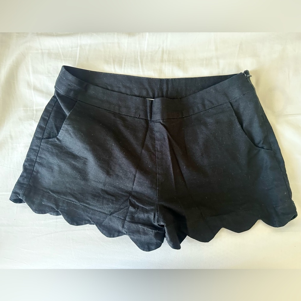 Naked Zebra Black Scalloped Shorts